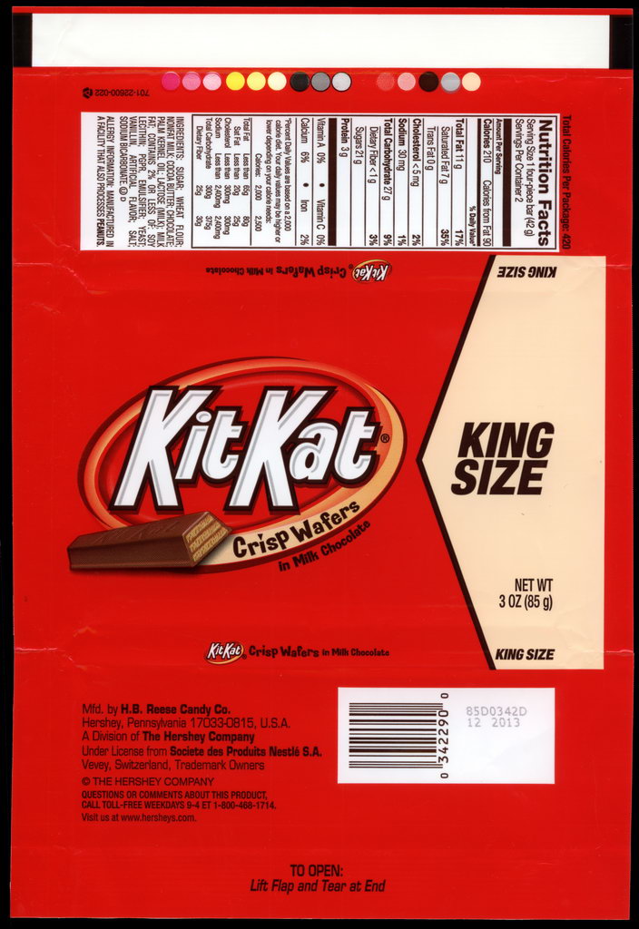 Hershey - Kit Kat - King Size - candy package wrapper - 2012