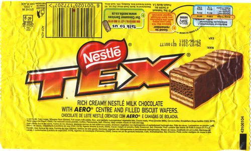 Nestle - TEX bar wrapper - 2010 - Source chocolatereview
