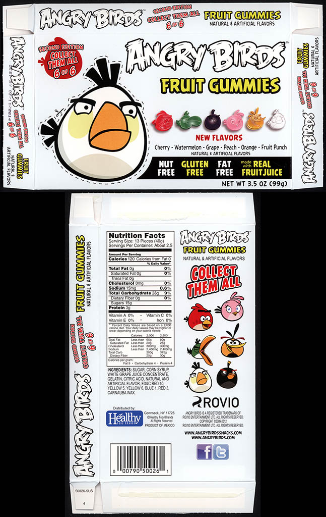 Healthy Food Brands - Angry Birds Fruit Gummies - 6 of 6 White Bird - candy box - 2013