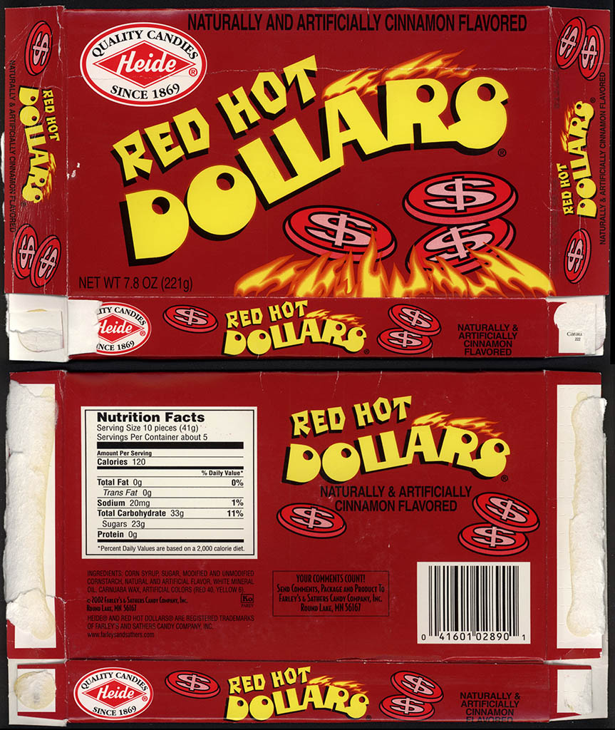 Farleys & Sathers - Heide Red Hot Dollars - candy box - 2009