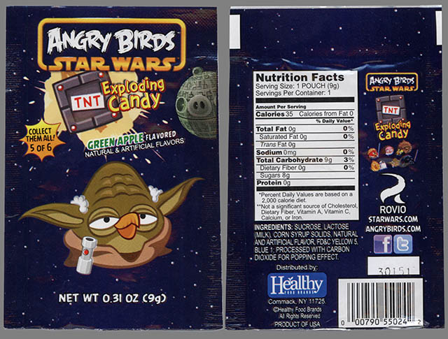 Angry Birds Star Wars Exploding Candy - 5 of 6 - Yoda bird - candy package - February 2013