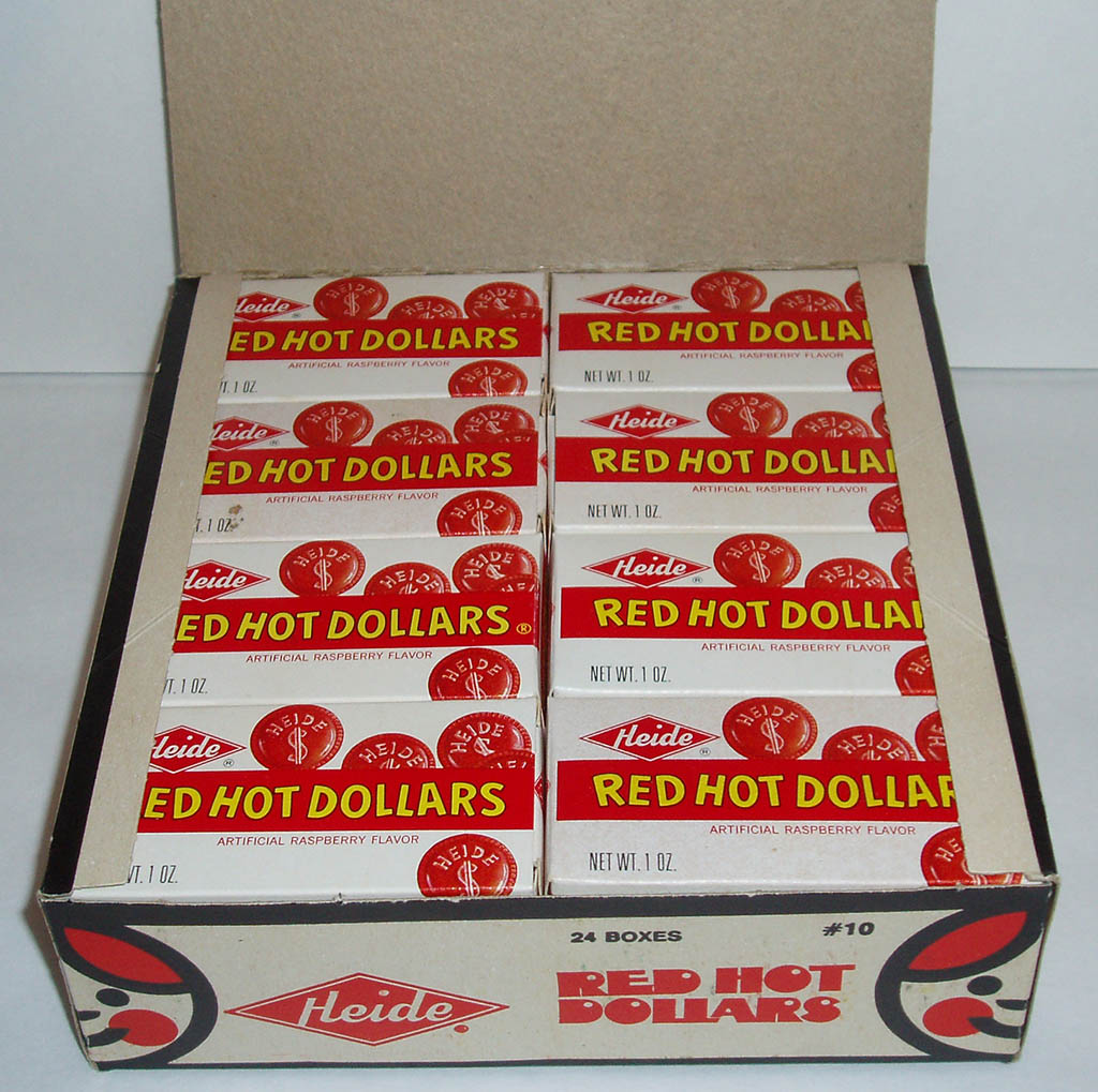 Heide Red Hot Dollars full display box open - 1970s - Image courtesy Dan Goodsell