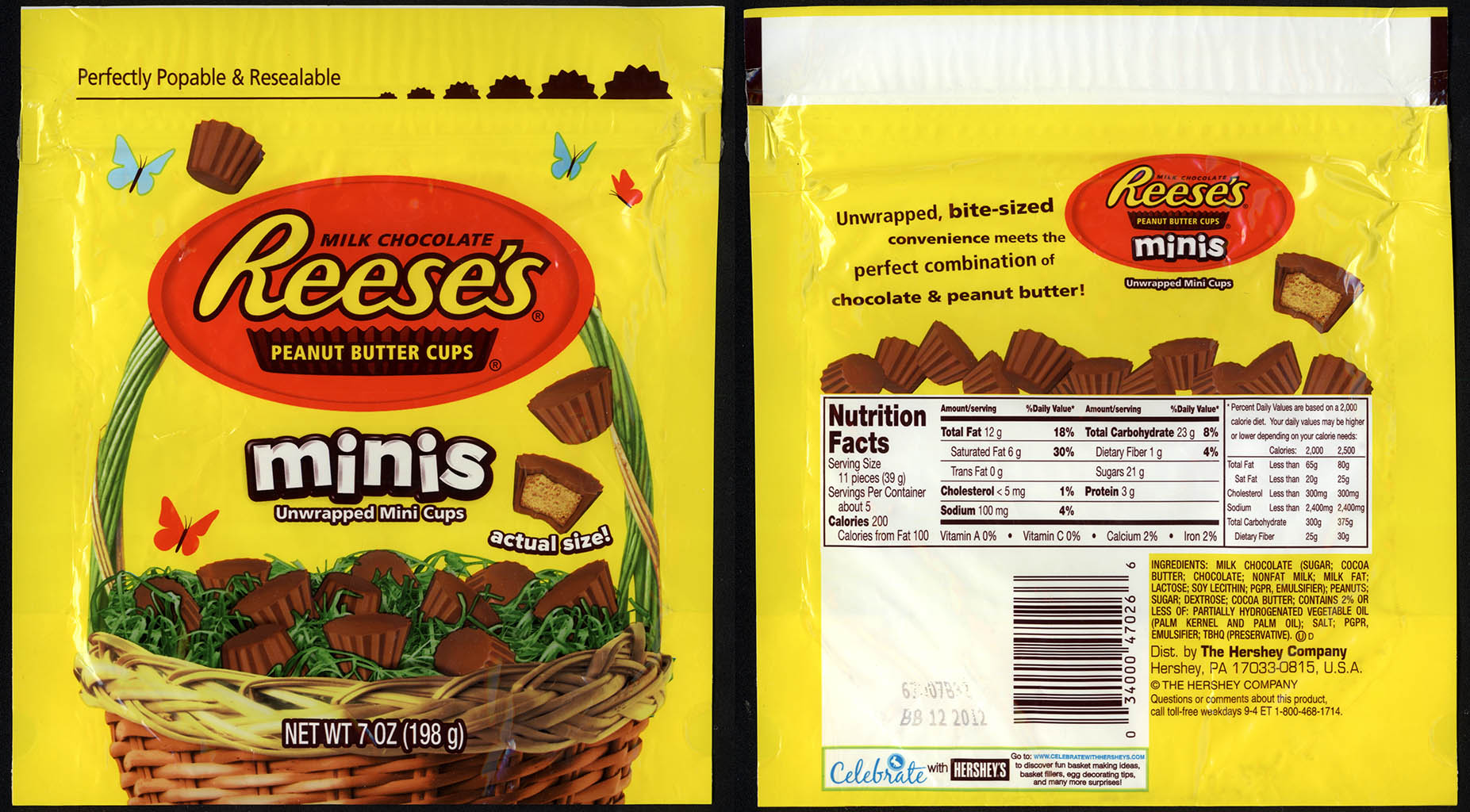 Hershey - Reese's Peanut Butter Cup Minis - 7oz Easter candy package - 2012
