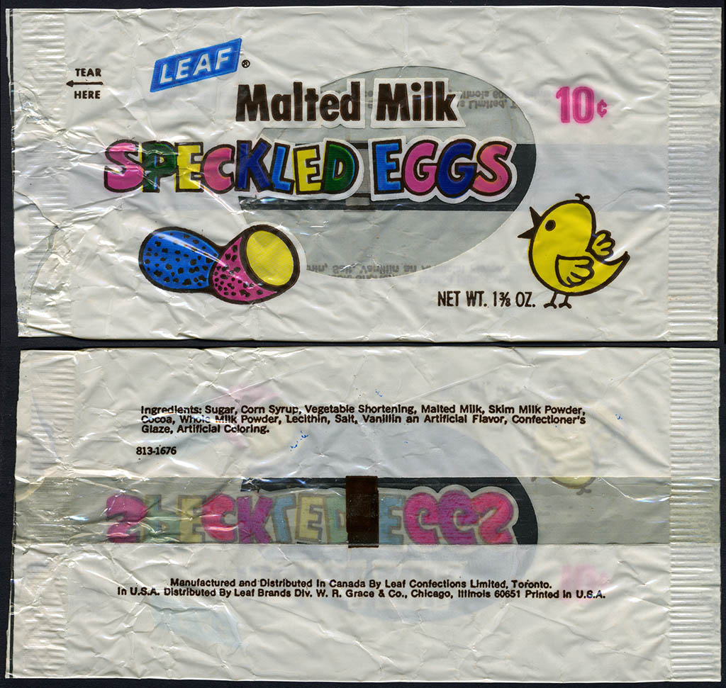Leaf - Malted Milk Speckled Eggs - candy  bag - early 1970's