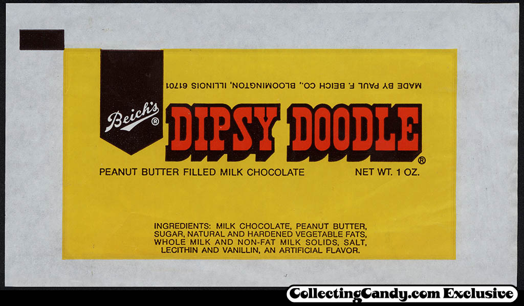 Beich's Dipsy Doodle candy bar wrapper - 1973