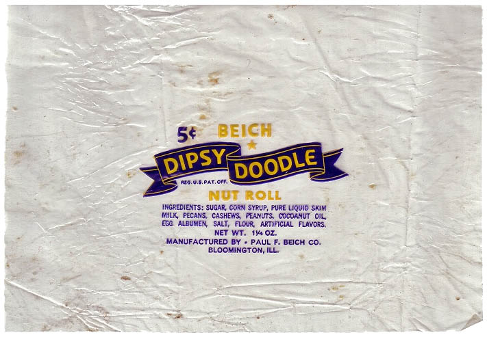 Beich's Dipsy Doodle wrapper - 1930's-1963 - Image courtesy CandyWrapperArchive.com
