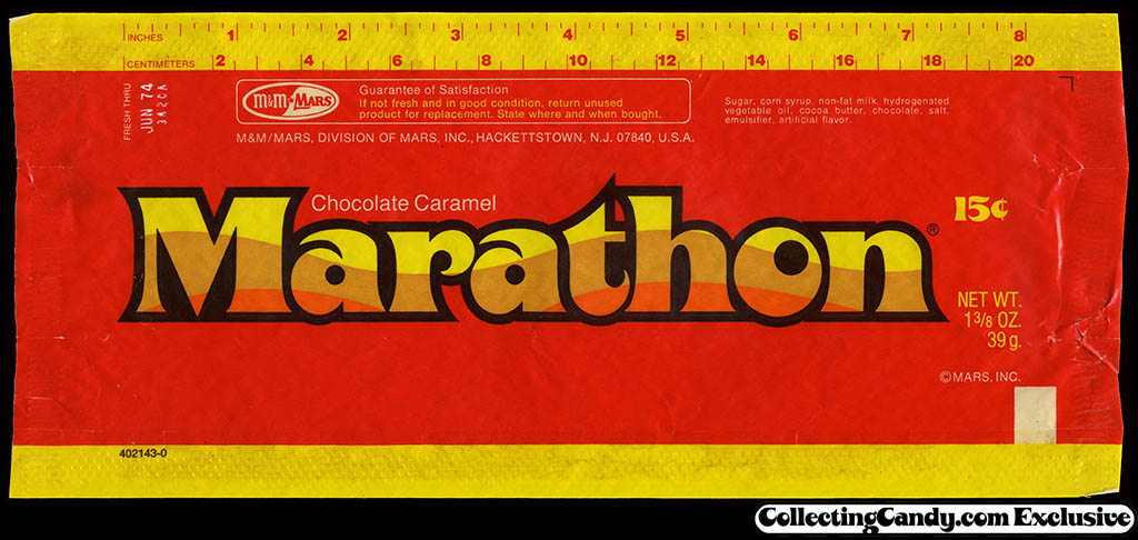 Marathon bar wrapper - M&M Mars - 1973-1974