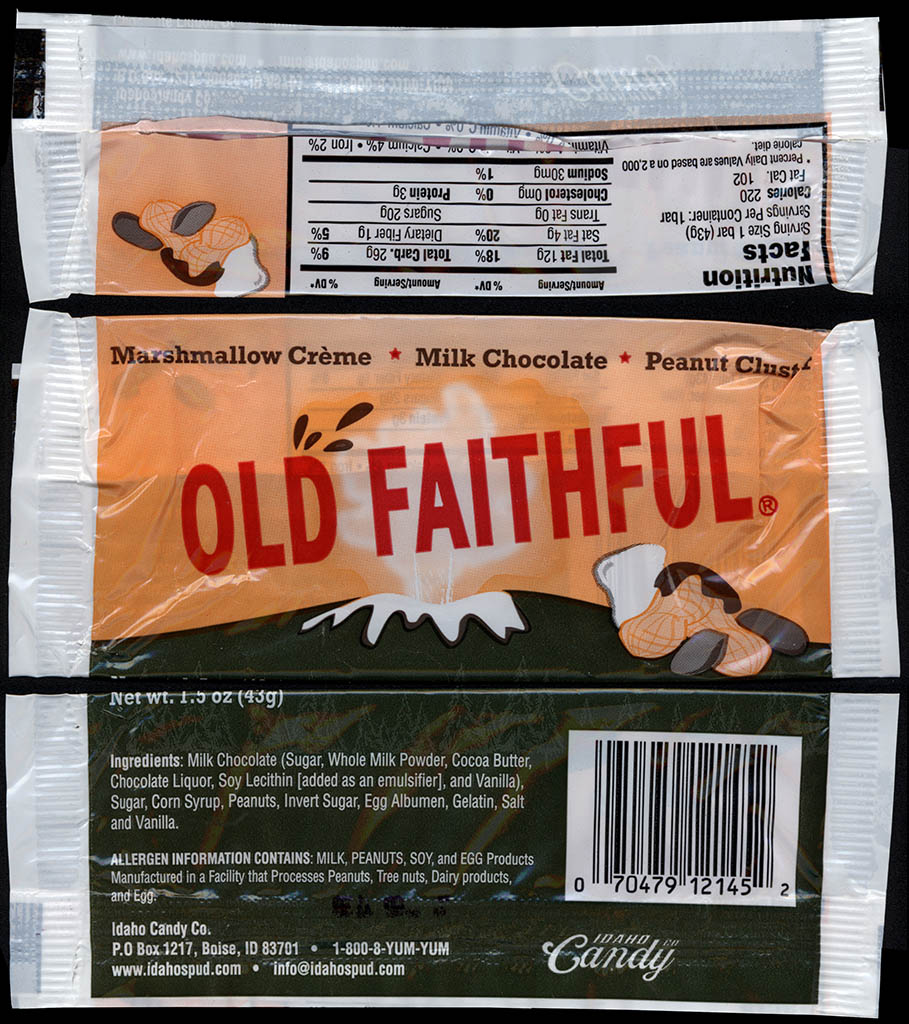 Idaho Candy Company - Old Faithful - candy wrapper - 2013