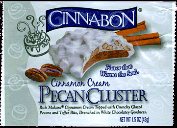 Standard Candy Company - Cinnabon - Cinnamon Cream Pecan Cluster - candy wrapper - 2007