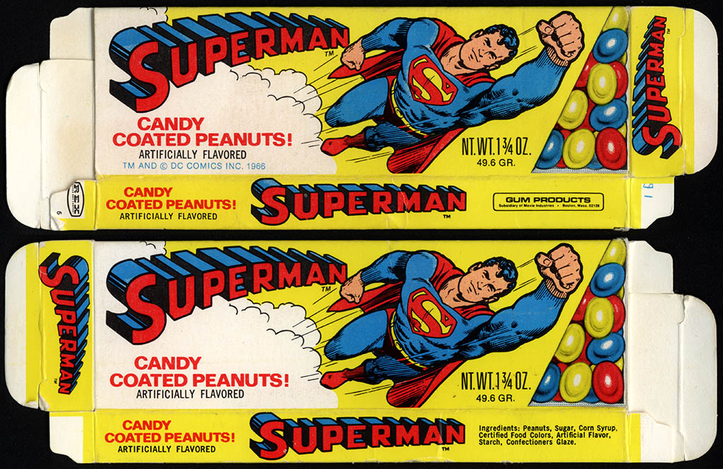 Gum Products - Superman candy coated peanuts candy box - late 1970's to early 1980's