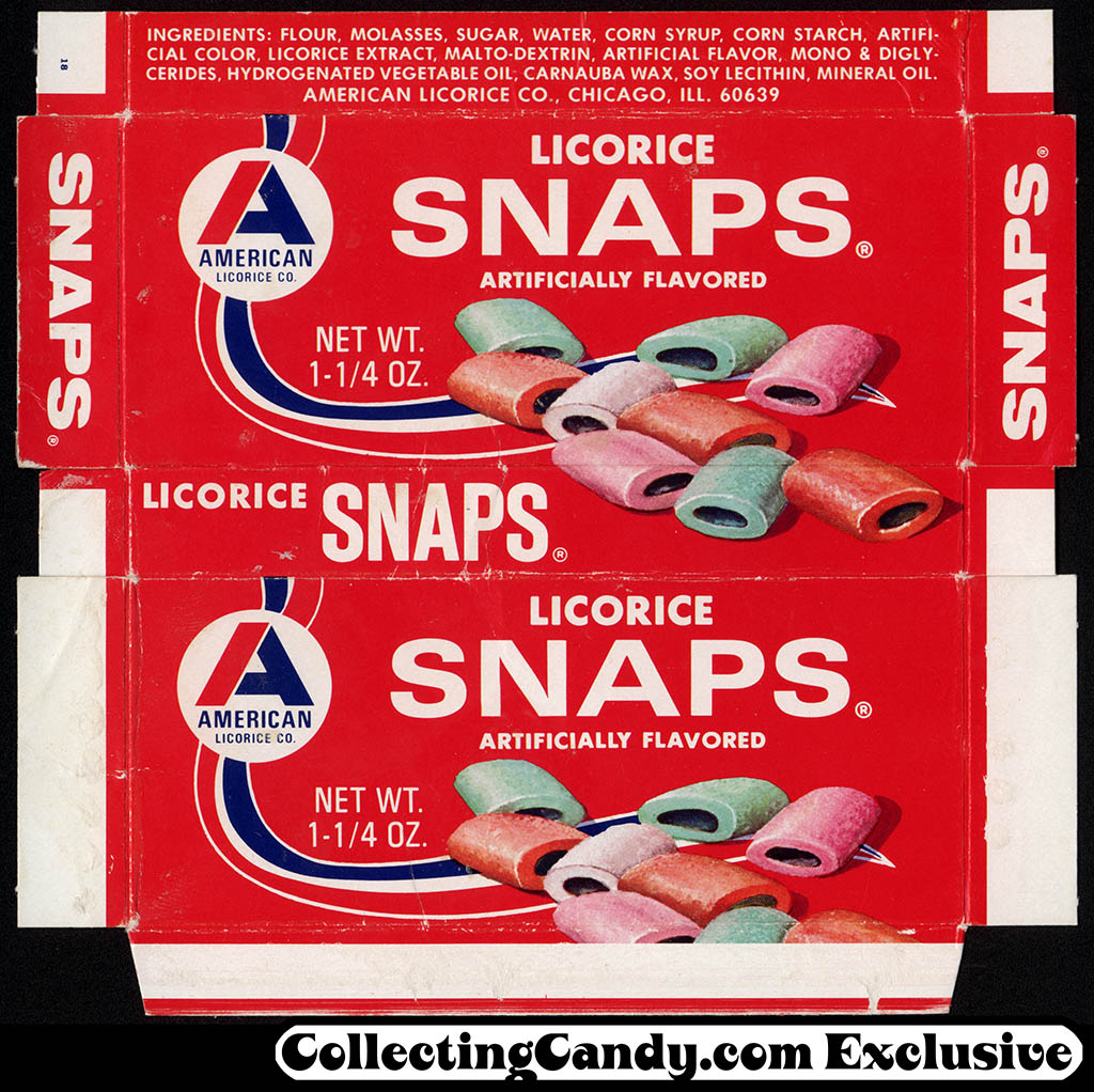 American Licorice Company - Licorice Snaps - 1-1/4 oz candy box - 1976