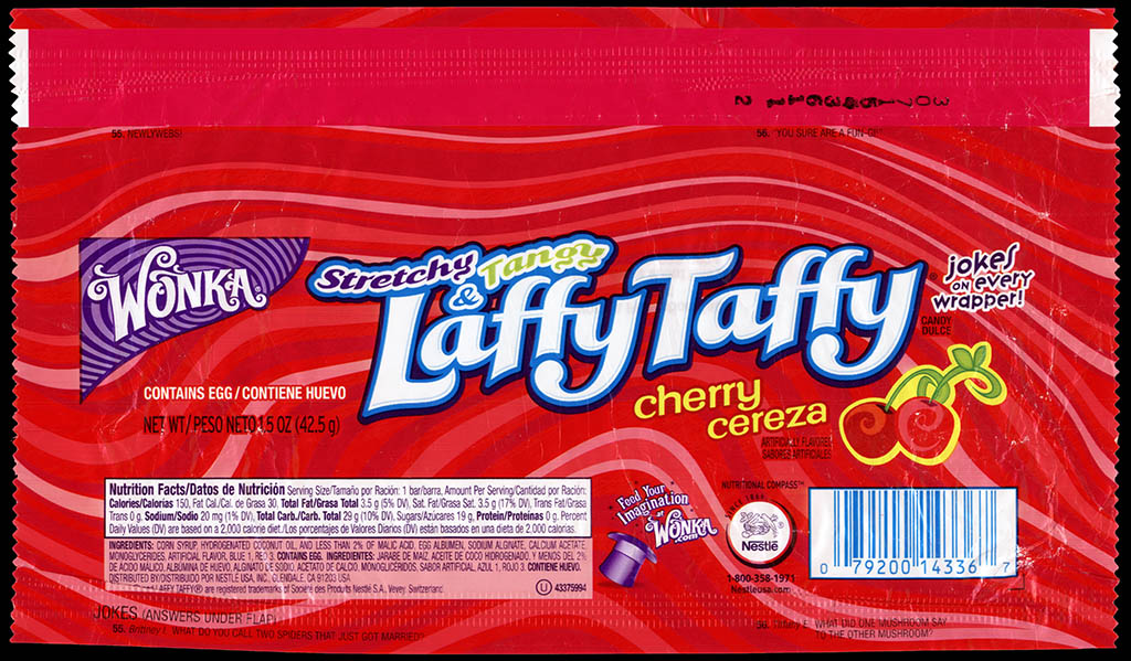 Nestle - Wonka - Laffy Taffy - Cherry - candy wrapper - 2013