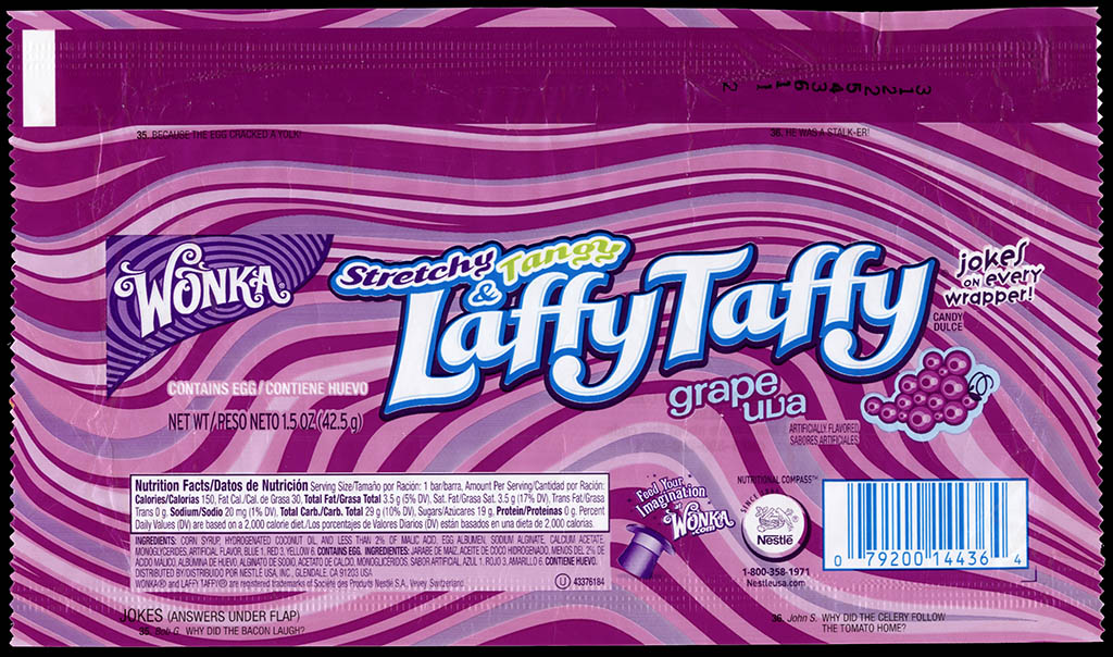 Nestle - Wonka - Laffy Taffy - Grape - candy wrapper - 2013
