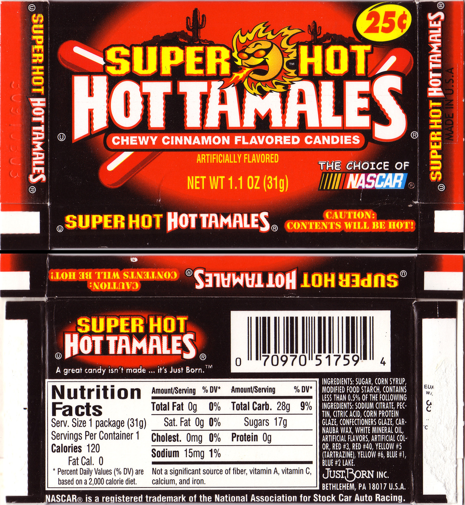 JustBorn - Super Hot Tamales - 25-cent candy box - 2003