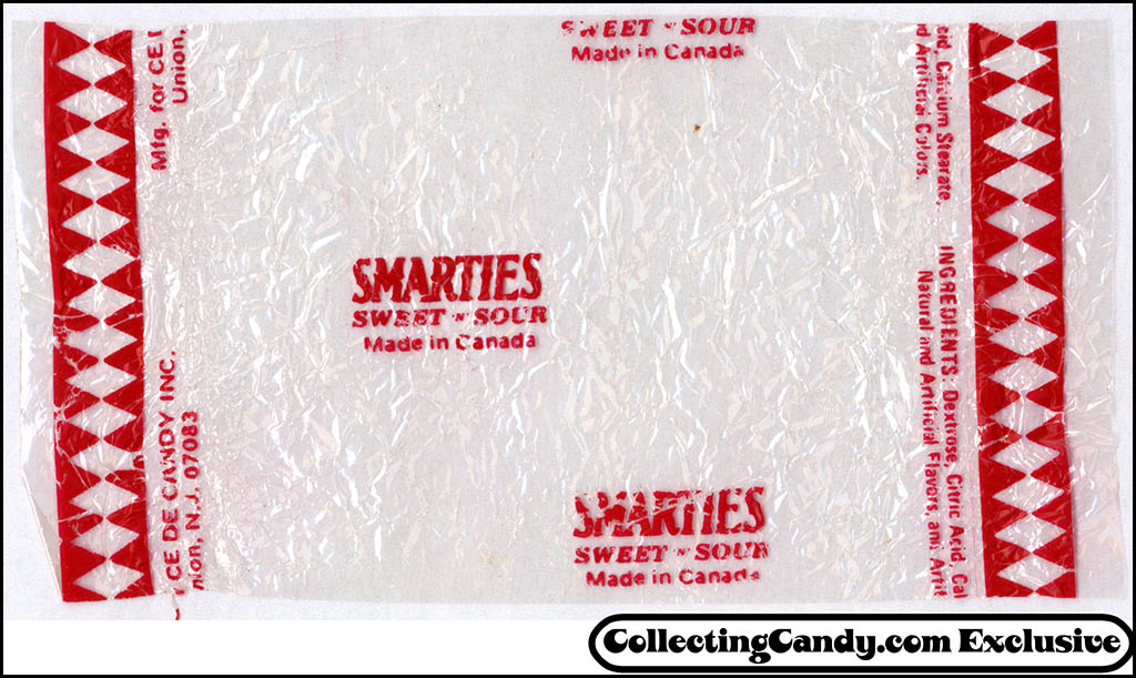 Ce De Candy Company - Smarties - cellophane candy roll wrapper - 1970's 1980's