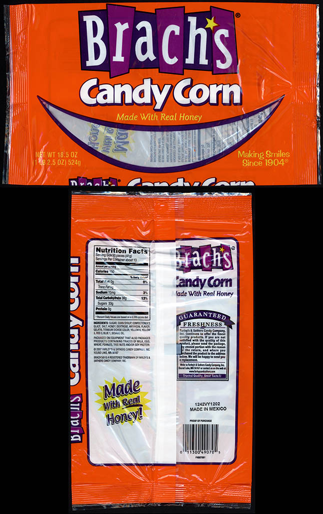 Farley's And Sather's - Brach's - Candy Corn  - 18 oz candy package bag - 2007