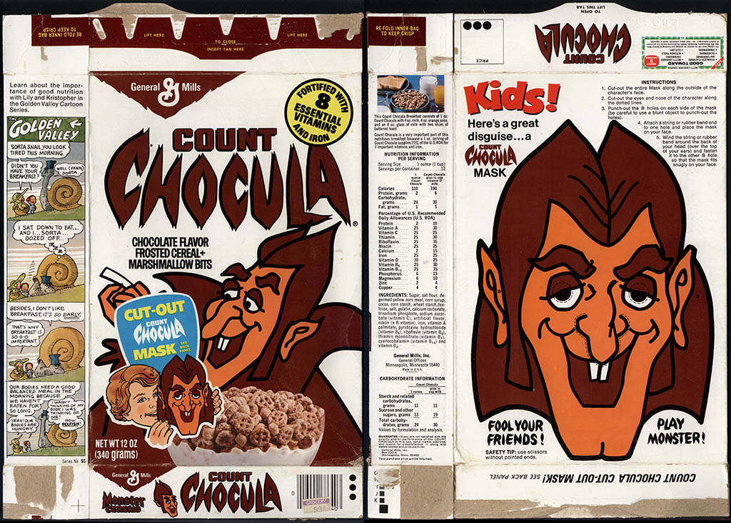 General Mills - Count Chocula - Cut-Out Mask - cereal box - 1977