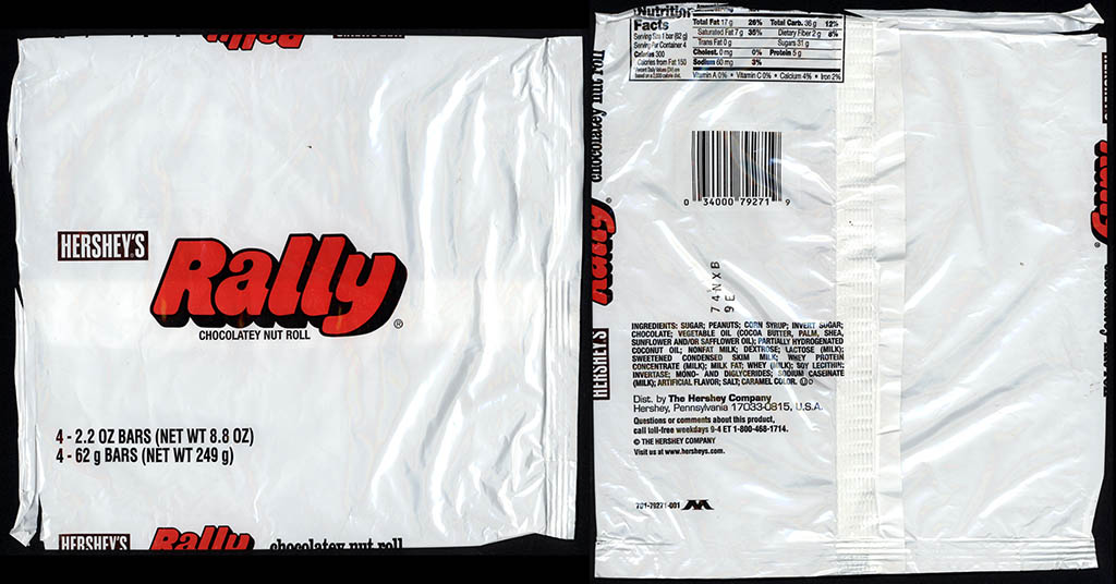 Hershey - Rally -  4-pack outer wrapper - limited retro release - 2008