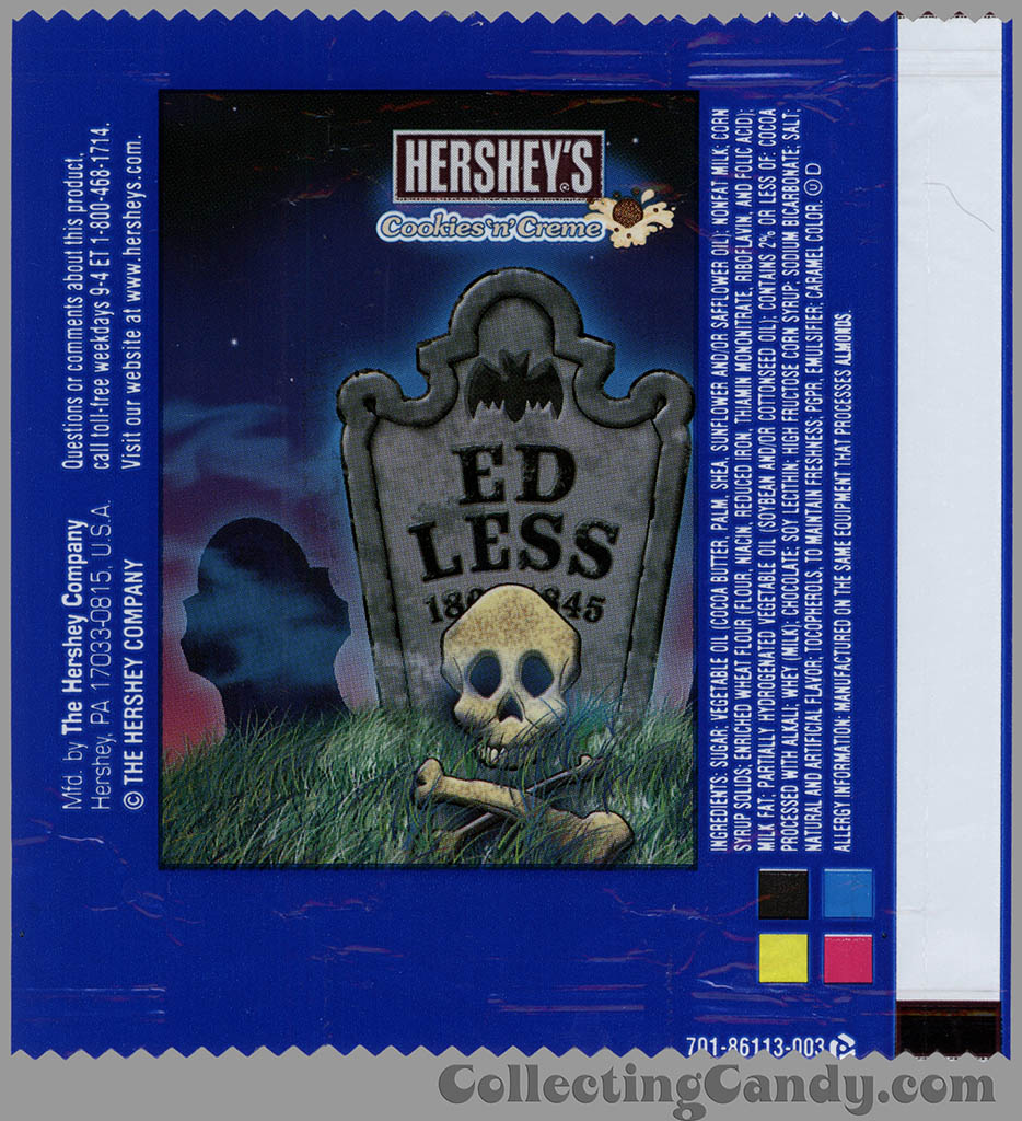 Hershey's - Cookies 'n' Creme - Ed Less - Halloween snack size candy wrapper - 2013