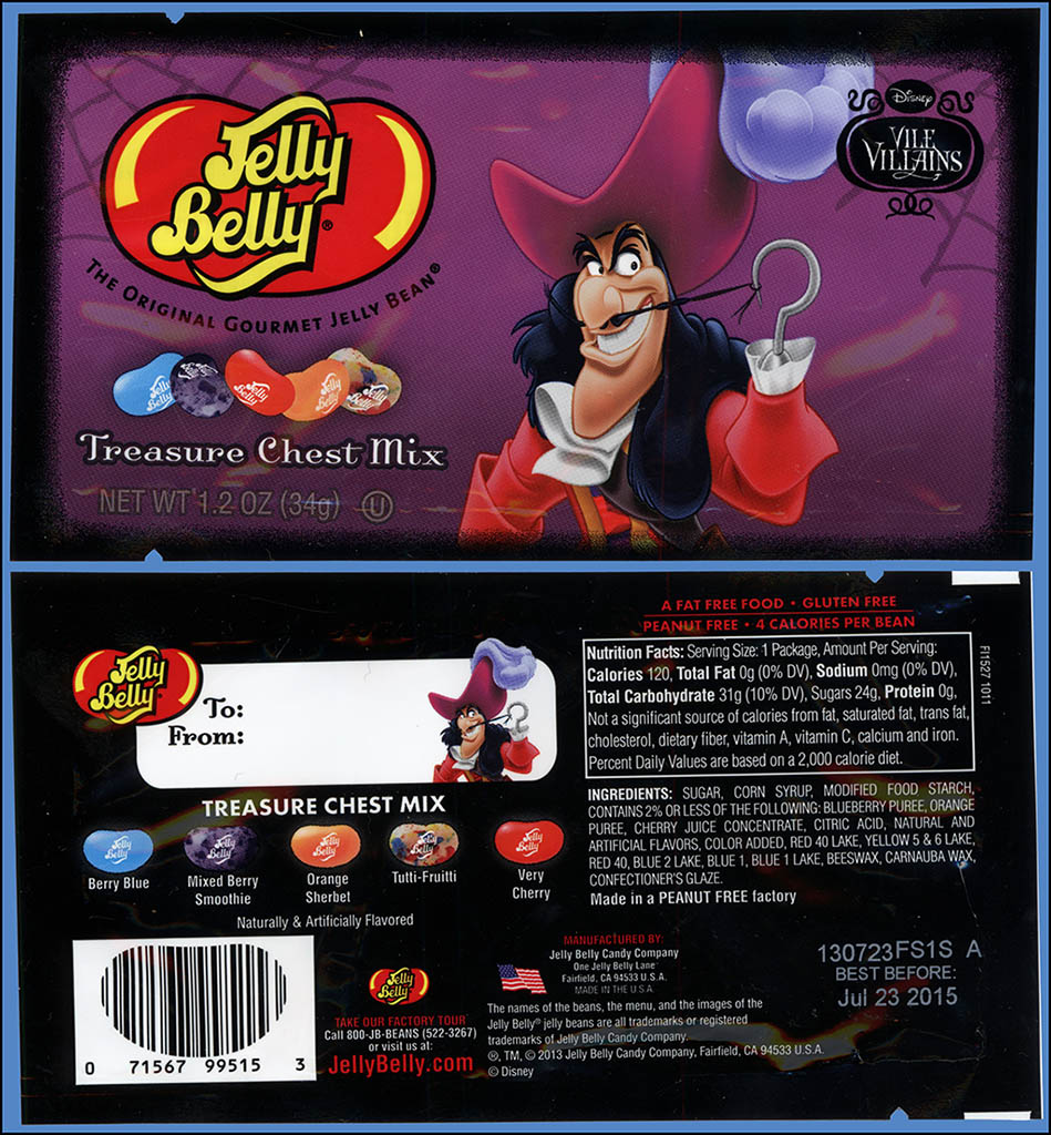Jelly Belly - Disney Vile Villains - Treasure Chest Mix - Halloween candy package - 2013