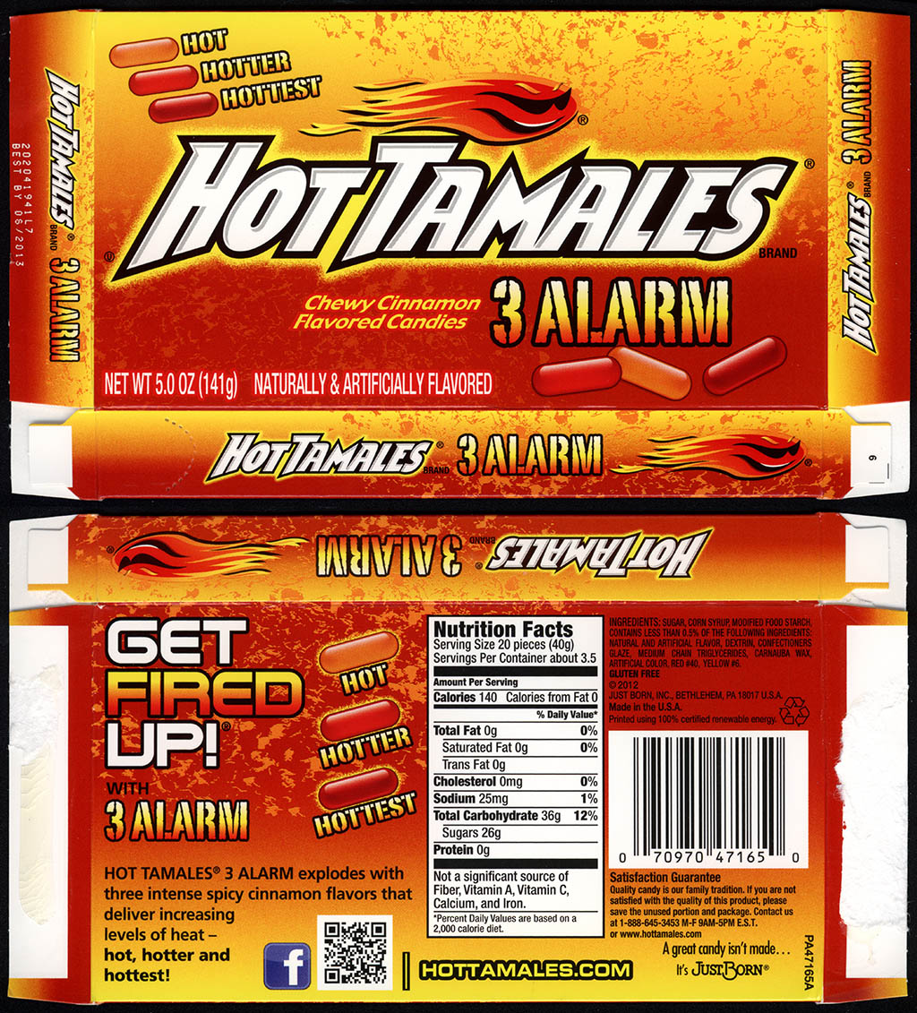 Just Born - Hot Tamales 3 Alarm - 5oz candy box - 2012