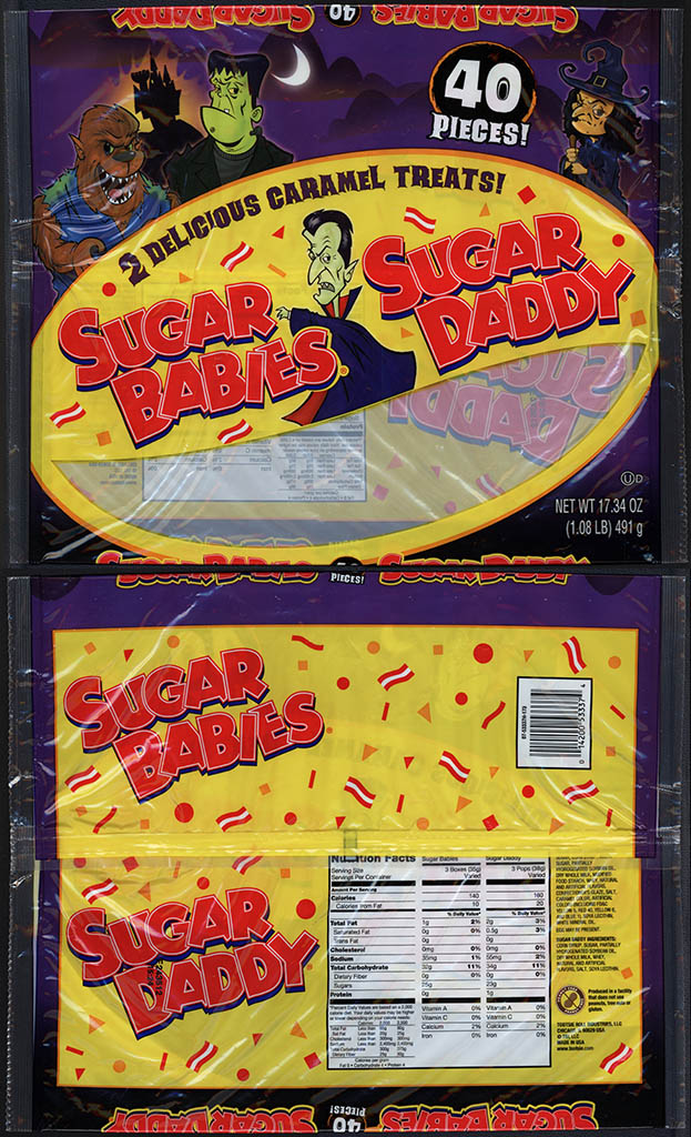 Tootsie Roll Industries - Sugar Babies-Sugar Daddy - 1-pound 40-piece Halloween candy bag package - 2013