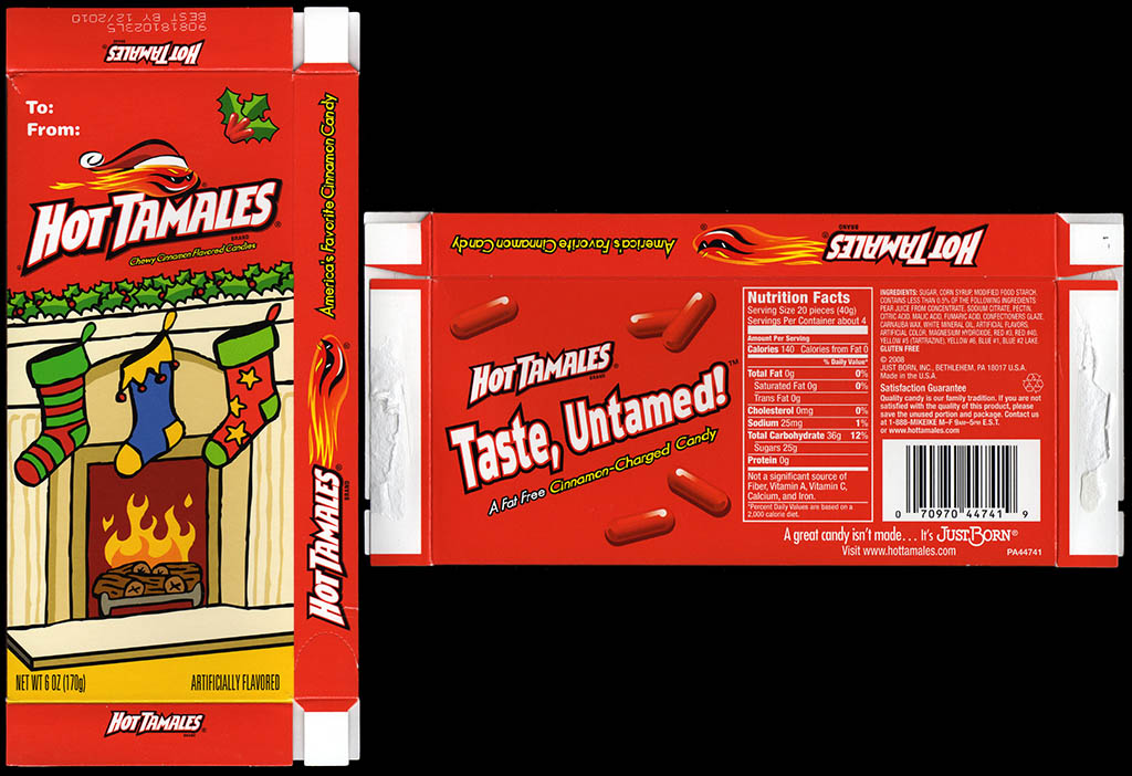 Just Born - Hot Tamales - Holiday 6oz box - 2009