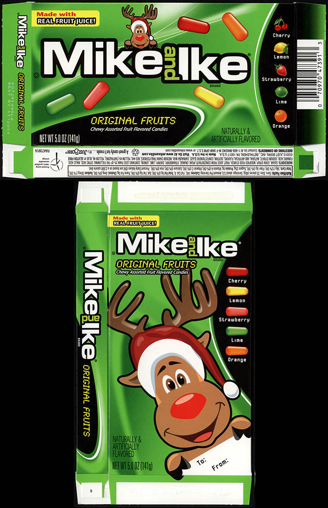 Just Born - Mike and Ike Original Fruite - 5 oz Christmas candy box - 2013