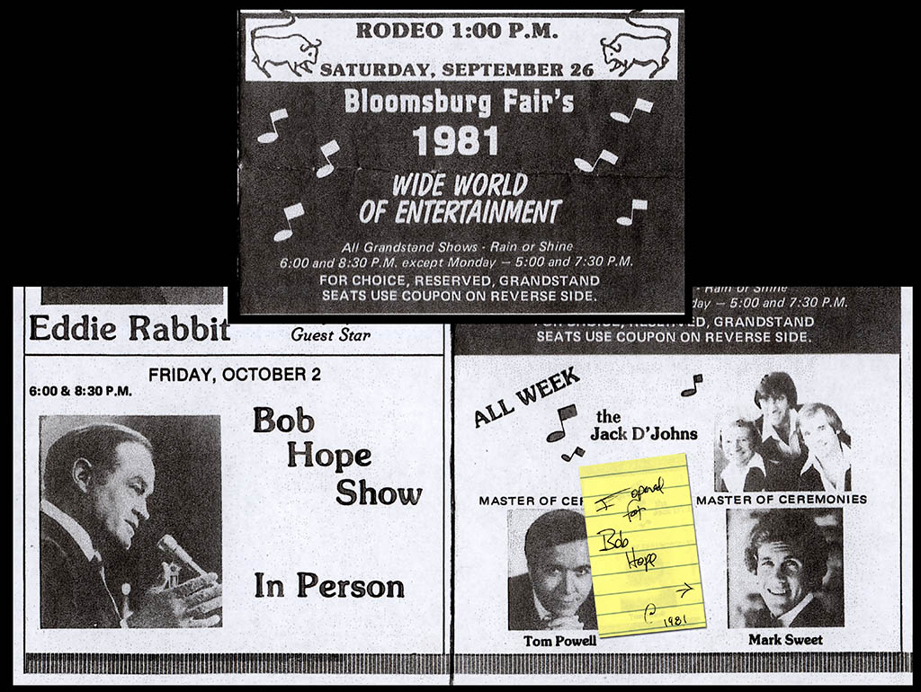 Opening MC for Bob Hope - 1981 - courtesy Mark Sweet