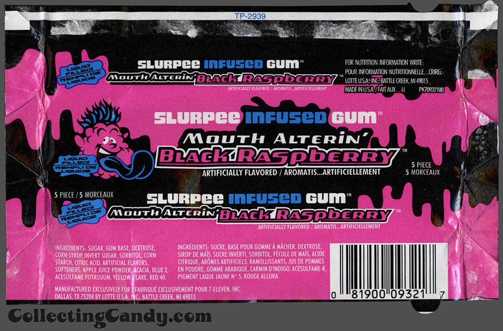 7-Eleven - Lotte - Slurpee Infused Gum - Mouth Alterin' Black Raspberry - liquid filled - gum wrapper - 2003
