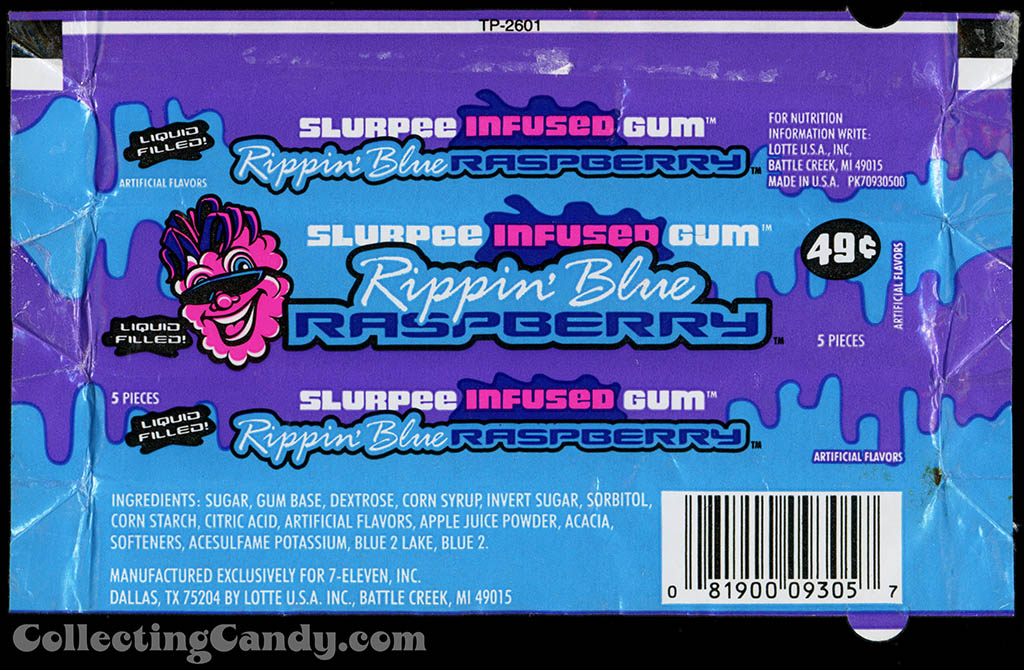 7-Eleven - Lotte - Slurpee Infused Gum - Rippin' Blue Raspberry - liquid filled - 49-cent gum wrapper - 2003