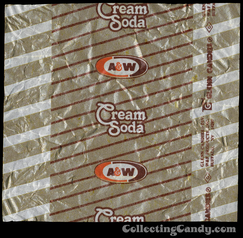 Glenn Candies - A&W Cream Soda - individual candy wrapper - 1980's