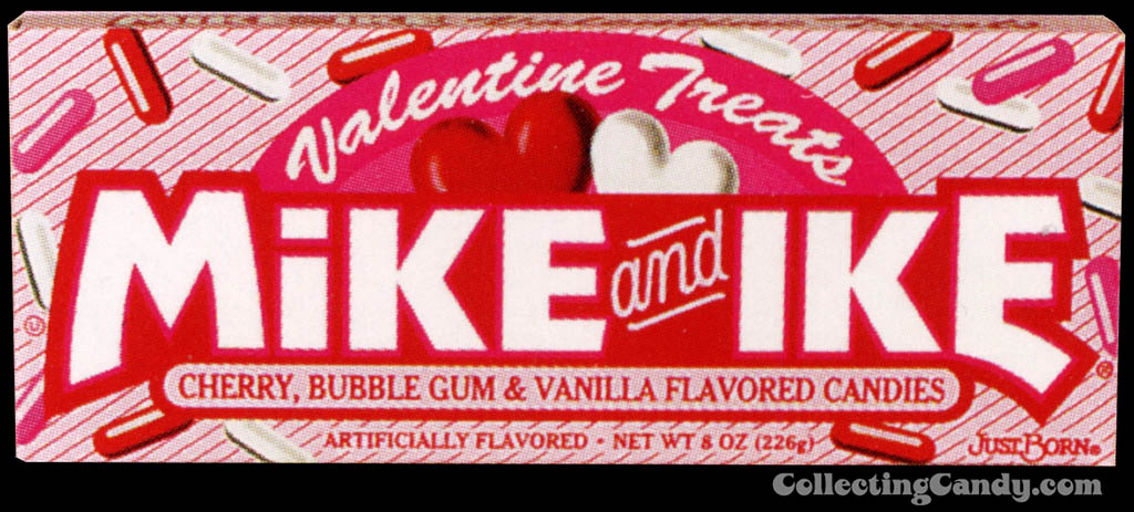 Just Born - Mike and Ike Valentine's Treats - 8oz candy box close-up image - 2002