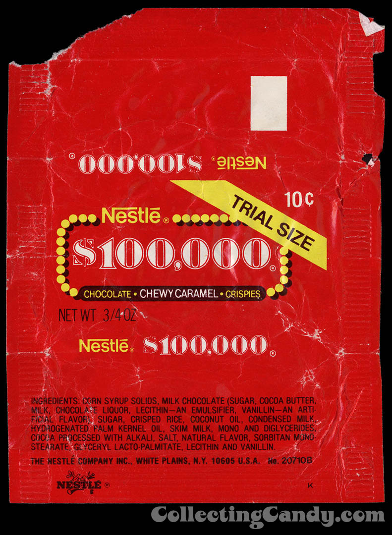 _Nestle - $100,000 Bar - 10-cent trial size candy bar wrapper - 1981