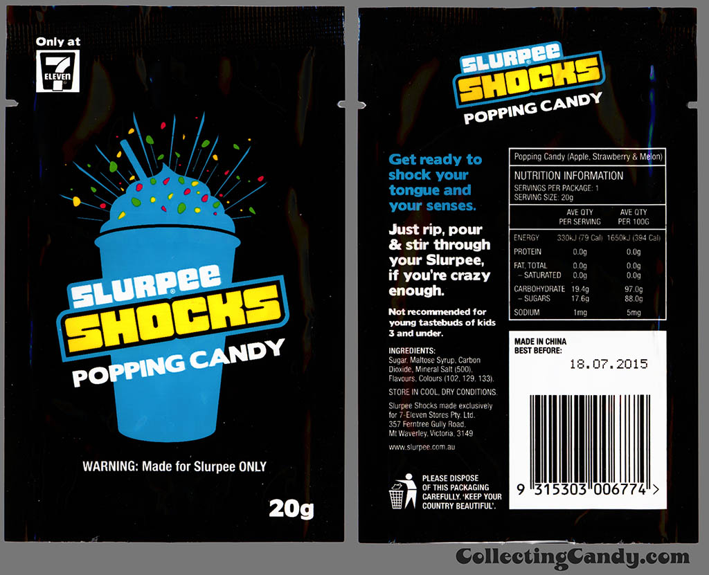 Australia - 7-Eleven - Slurpee Shocks popping candy pack - January 2014