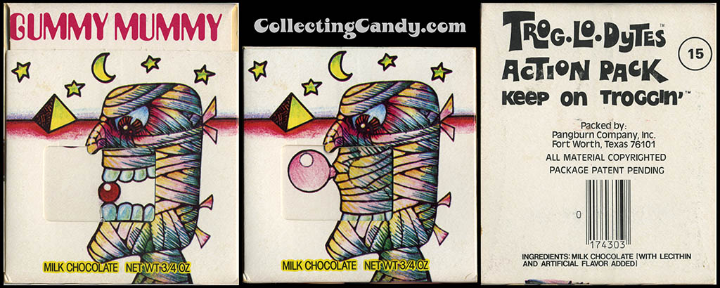Pangburn - Trog-Lo-Dytes Action Pack #15 - Gummy Mummy  - chocolate candy package - 1970's