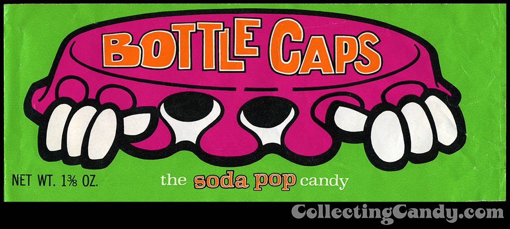 Breaker Confections Bottle Caps soda pop candy wrapper front - 1970's