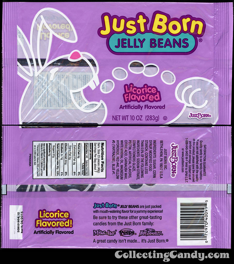 Just Born - Jelly Beans - Licorice Flavored - 10oz Easter candy package - March 2014