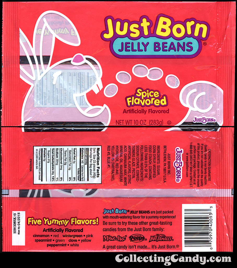 Just Born - Jelly Beans - Spice Flavored - 10oz Easter candy package - March 2014