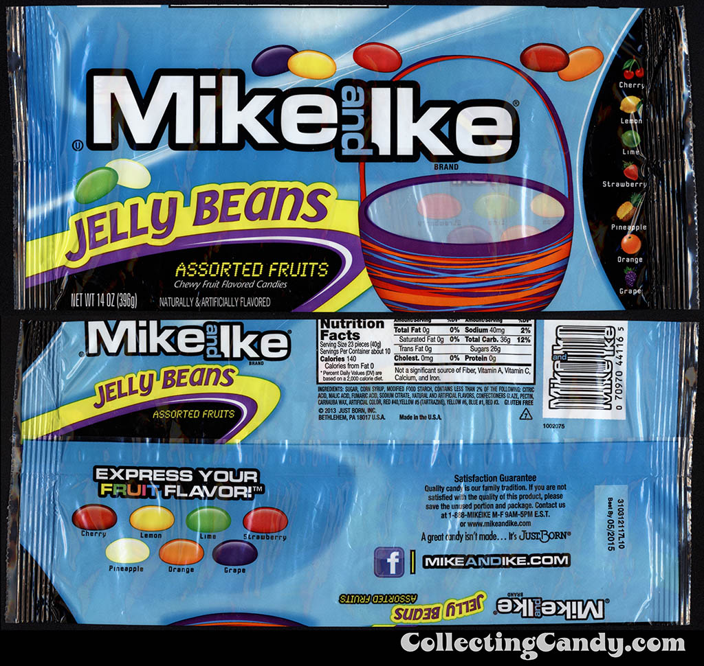 Just Born - Mike and Ike Jelly Beans - Assorted Fruits - 14 oz Easter candy package - March 2014