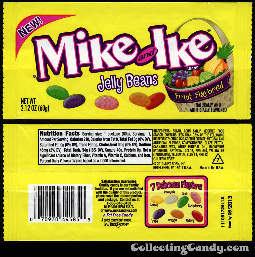 Just Born - Mike and Ike Jelly Beans Fruit Flavored - 2.12 oz Easter candy package - 2012