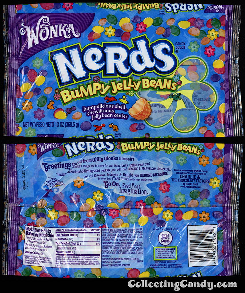 Nestle - Wonka - Nerds Bumpy Jelly Beans - 13 oz Easter candy package - March 2014