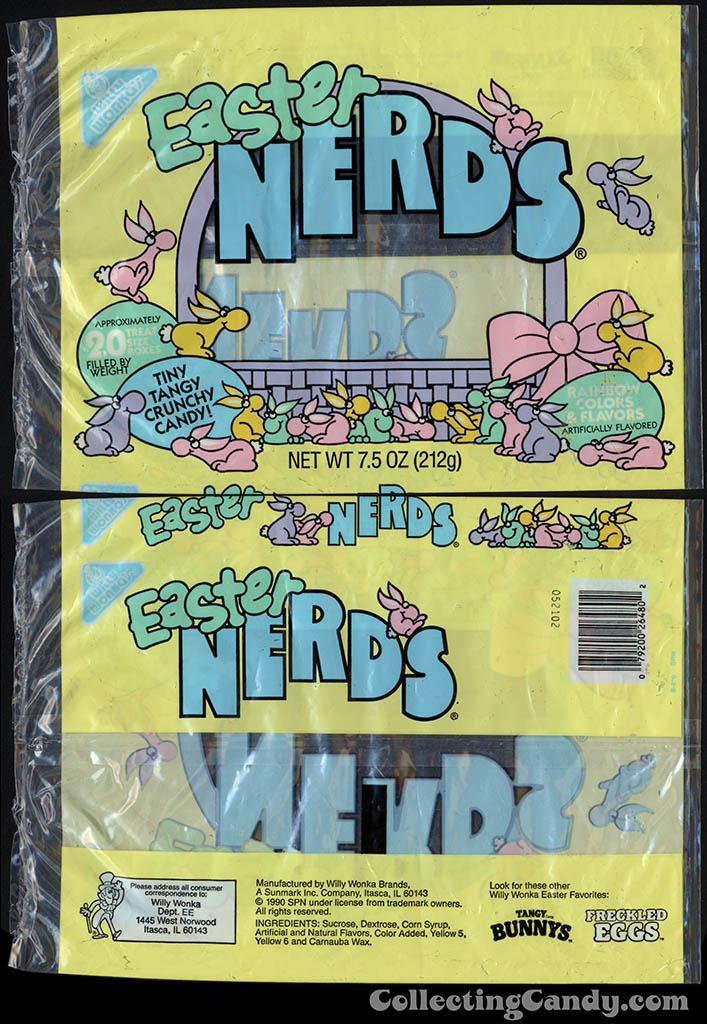 Sunmark - Willy Wonka Brands - Easter Nerds - fun size 7_5 oz Easter candy bag package - 1990