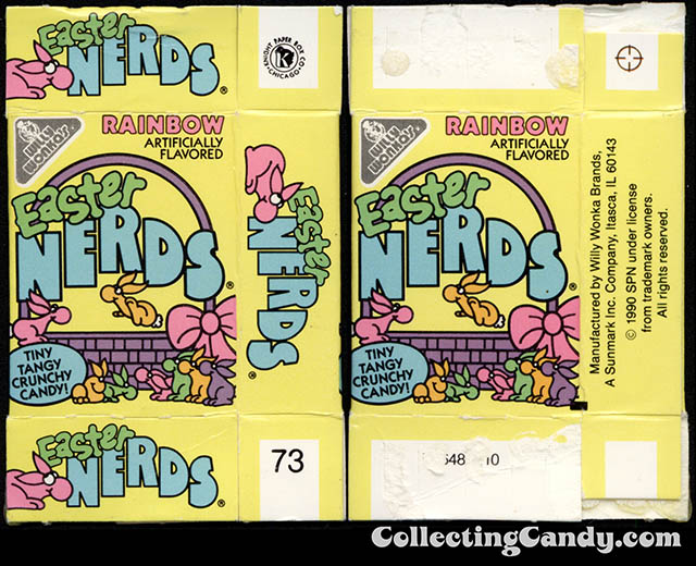 Sunmark - Willy Wonka Brands - Easter Nerds - fun size Easter candy box - 1990