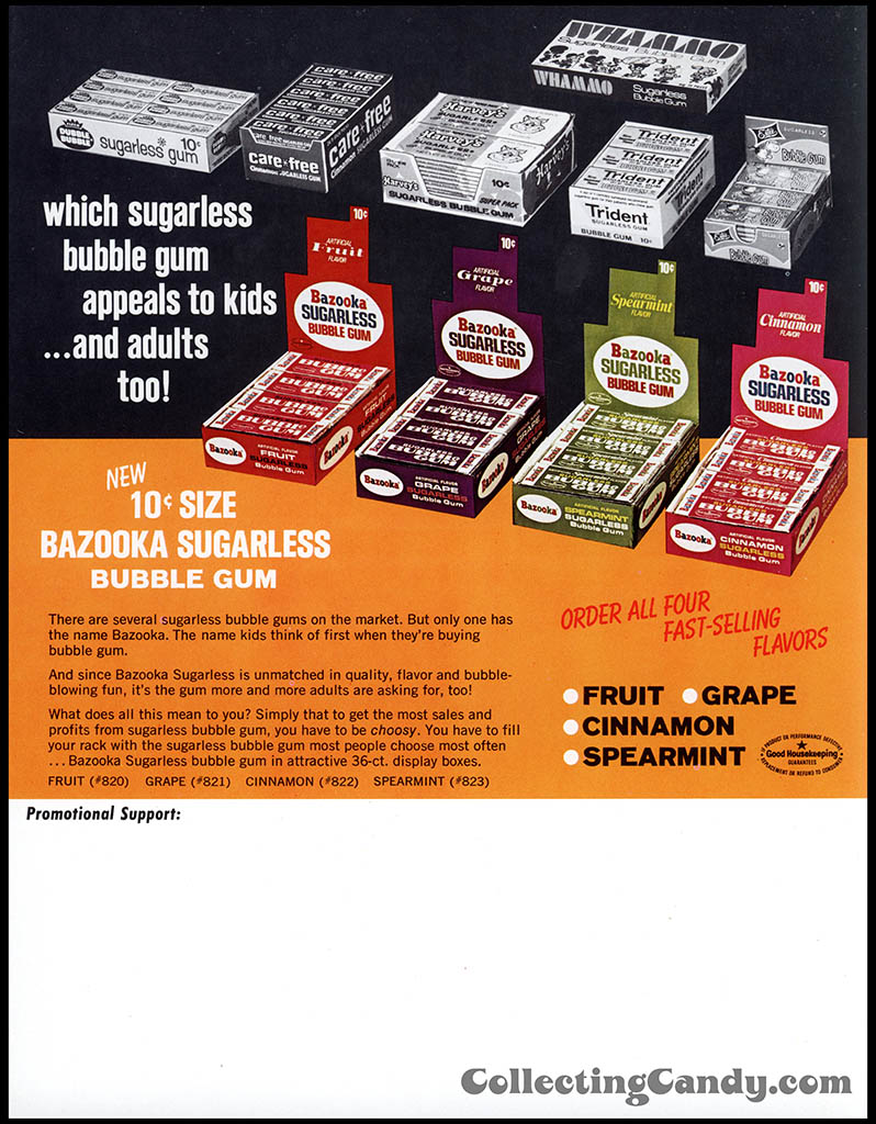 Topps-Bazooka - Bazooka Sugarless 10-cent gum assortment - promotional flyer - 1974-1975