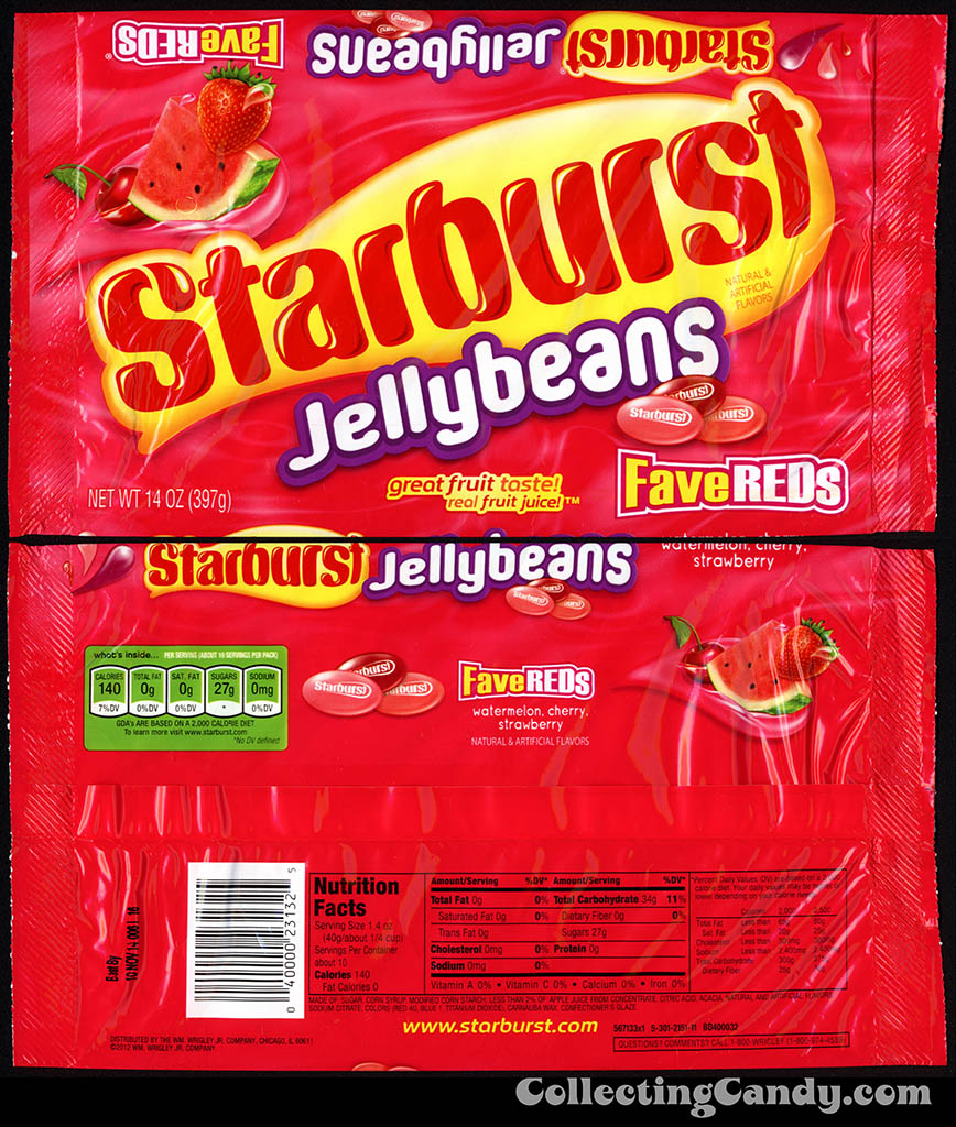 Wrigley - Starburst Jellybeans FaveReds- 14oz candy package - March 2014