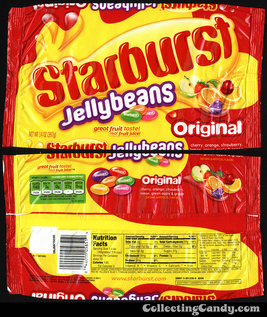 Wrigley - Starburst Jellybeans Original - 14oz candy package - March 2014