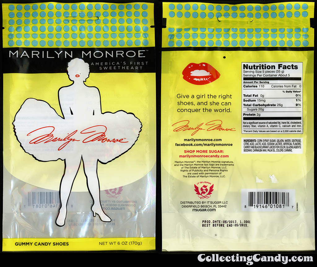 It'Sugar - Marilyn Monroe - America's First Sweetheart - Gummy Candy Shoes - 6oz package - February 2014
