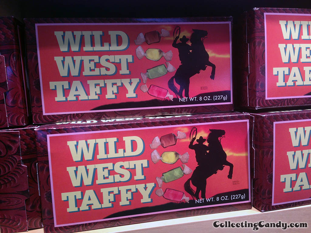 Wild West Taffy candy boxes seen at Dallas airport - July 2014