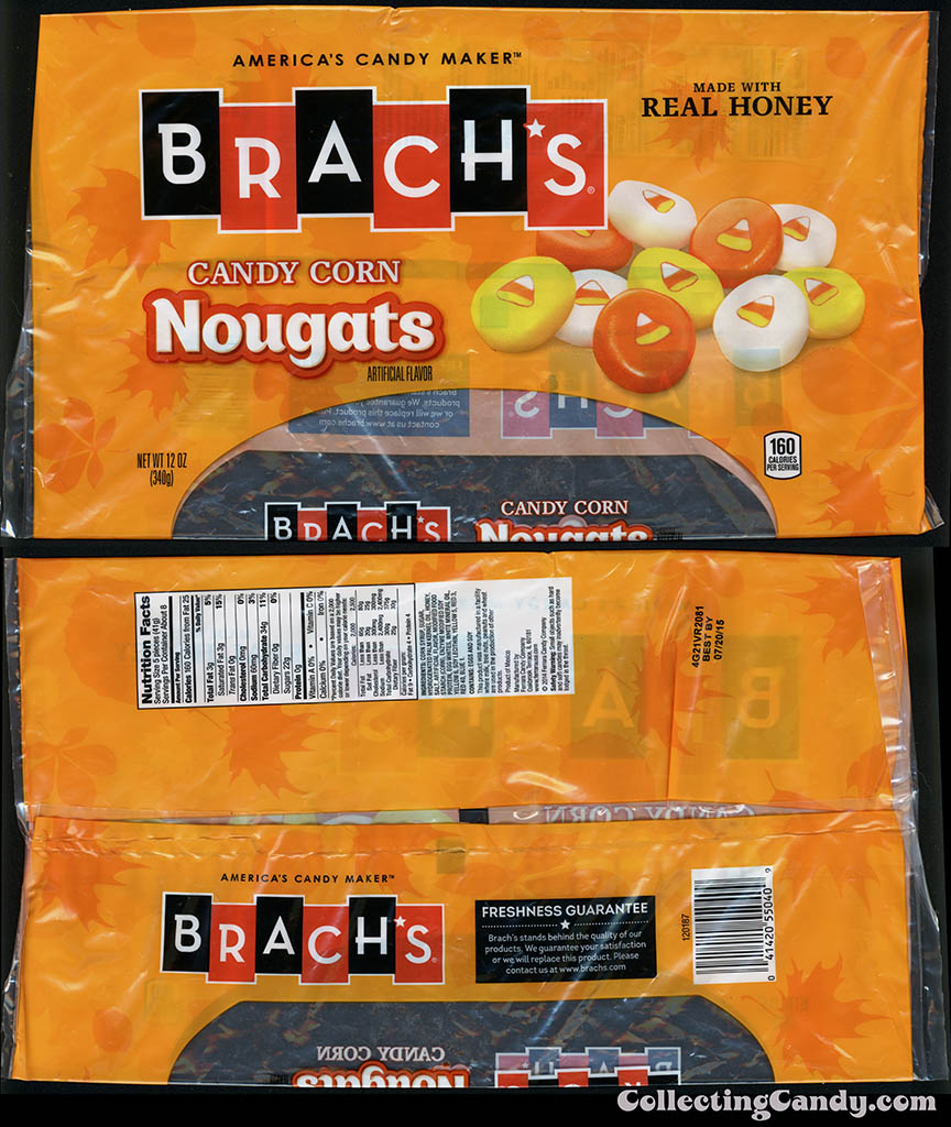 Ferrara Candy Company - Brach's - Candy Corn Nougats - 12oz Halloween-Fall seasonal candy package - October 2014